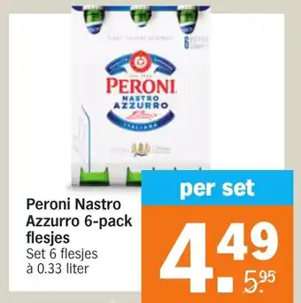 Albert Heijn Peroni Nastro Azzurro 6-pack flesjes 0.33 liter aanbieding