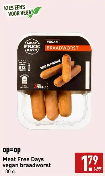 ALDI Meat Free Days vegan braadworst aanbieding