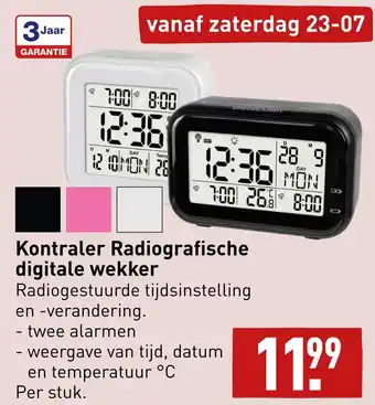 ALDI Kontraler Radiografische digitale wekker - vanaf zaterdag 23-07 aanbieding