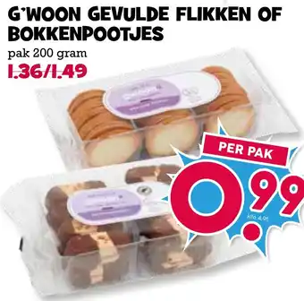 Boon`s Markt G'WOON GEVULDE FLIKKEN OF BOKKENPOOTJES aanbieding