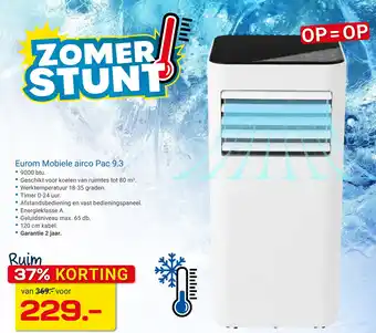 Kluswijs Eurom Mobiele airco Pac 9.3 aanbieding