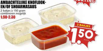 MCD Supermarkt AMBACHTELIJKE KNOFLOOK EN/OF SHOARMASAUS aanbieding