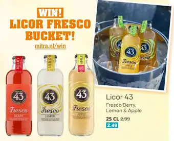 Mitra Licor 43 Fresco Berry, Lemon & Apple 25 CL aanbieding