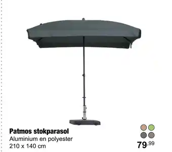 Tuincentrum De Boet Patmos stokparasol Aluminium en polyester aanbieding