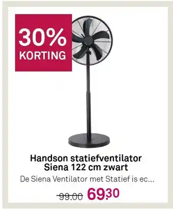 Karwei Handson statiefventilator Siena 122 cm zwart aanbieding