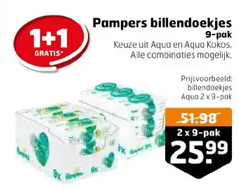 Trekpleister Pampers billendoekjes 9-pak aanbieding