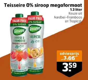 Trekpleister Teisseire 0% siroop megaformaat 1.3 liter aanbieding