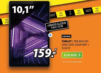 Expert Lenovo TABLET | TAB M10 HD (2ND GEN) 32GB WIFI + SLEEVE aanbieding