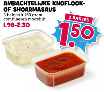 Boon`s Markt AMBACHTELIJKE KNOFLOOK- OF SHOARMASAUS aanbieding