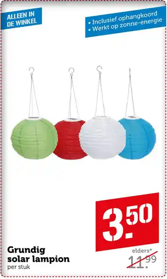 Coop Grundig solar lampion aanbieding