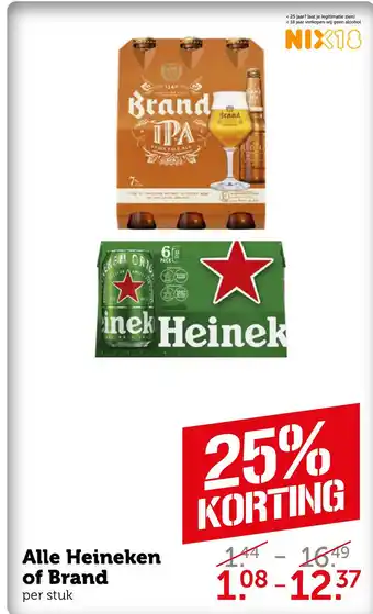 Coop Alle Heineken of Brand aanbieding