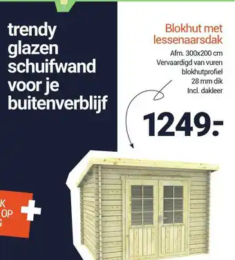 Inter Chalet Blokhut Met Lessenaarsdak aanbieding