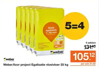 BOUWMAAT Weber.Floor Project Egalisatie Vloeivloer 25 Kg aanbieding