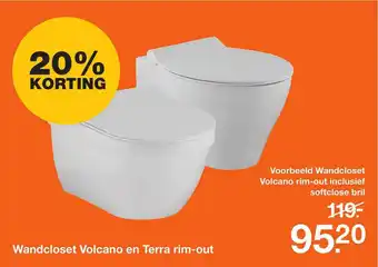 BOUWMAAT Wandcloset Volcano En Terra Rim-Out 20% Korting aanbieding