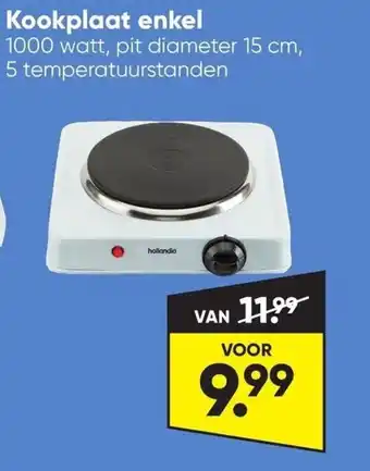 Big Bazar Kookplaat enkel 1000 watt aanbieding