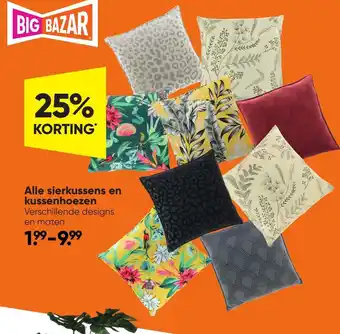 Big Bazar Alle sierkussens en kussenhoezen aanbieding