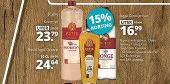 Mitra Rutte Koornwyn, Barrel Aged Genever Of Jonge Graanjenever 15% Korting aanbieding