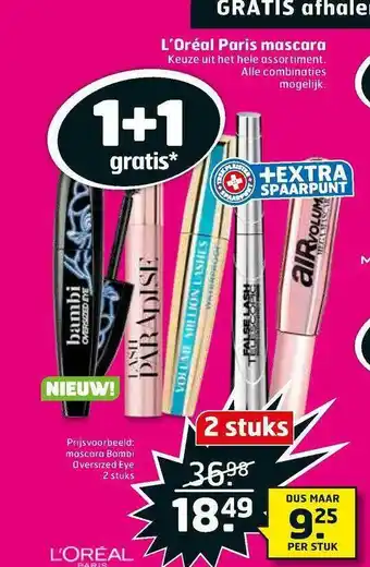 Trekpleister L'Oréal Paris Mascara 1+1 Gratis aanbieding