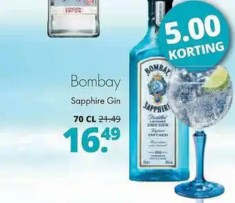 Mitra Bombay Sapphire Gin 5.00 Korting aanbieding