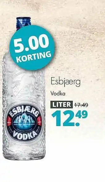 Mitra Esbjærg Vodka 5.00 Korting aanbieding