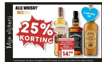 MCD Supermarkt Alle Whisky 25% Korting 1000ml aanbieding