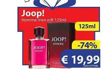 Die Grenze Joop! Homme Men Edt 125ml aanbieding