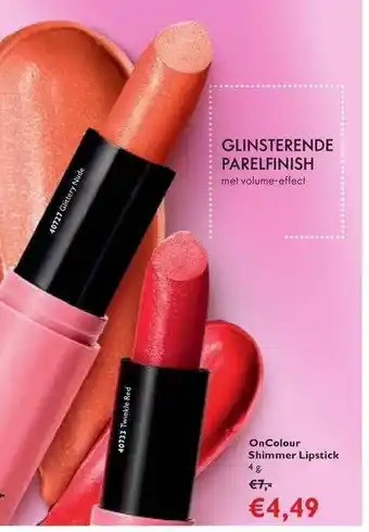 Oriflame Oncolour shimmer lipstick aanbieding