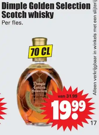 Dirk Dimple Golden Selection Scotch whisky 70 cl aanbieding