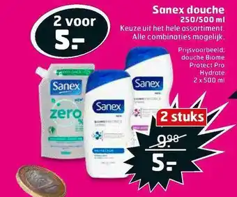 Trekpleister Sanex douche 500 ml aanbieding