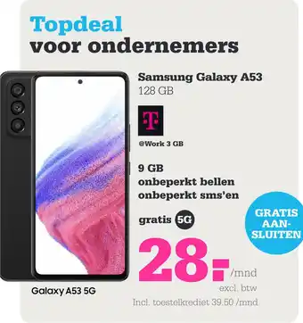 Telecombinatie Samsung Galaxy A53 128 GB T-Mobile aanbieding