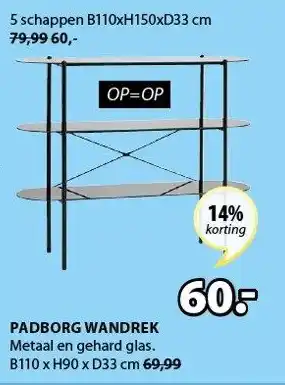 Jysk PADBORG WANDREK B110 x H90 x D33 cm aanbieding