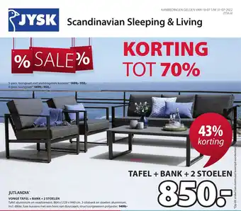 Jysk Jutlandia Vonge Tafel + Bank + 2 Stoelen aanbieding