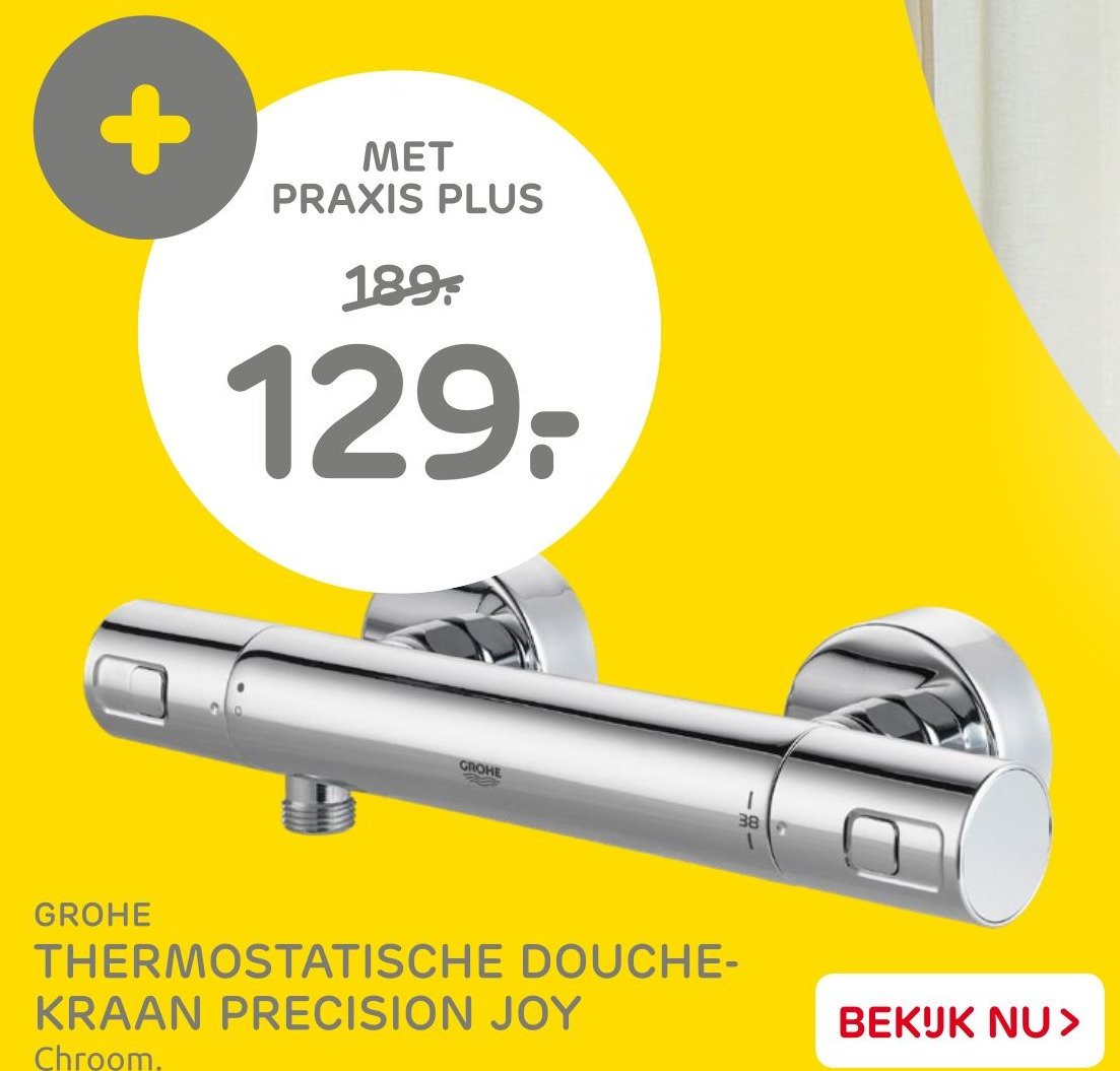 Grohe thermostatische douchekraan precision joy aanbieding bij Praxis
