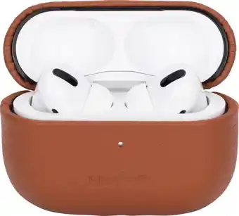 Coolblue BlueBuilt Hoesje voor AirPods Pro Leer Cognac aanbieding