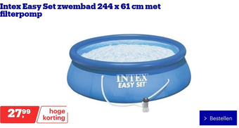 Bol.com Intex Easy Set zwembad 244 x 61 cm met filterpomp aanbieding