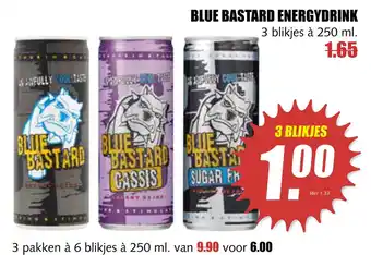 MCD Supermarkt Blue Bastard energydrink 250 ml aanbieding