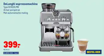 Makro DeLonghi espressomachine Type EC9155.MB aanbieding