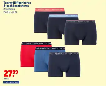 Makro Tommy Hilfiger heren 3-pack boxershorts Maat S t/m XL aanbieding