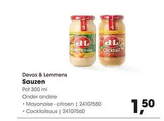 HANOS Devos & Lemmens Sauzen aanbieding