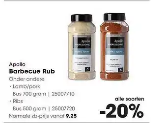 HANOS Apollo Barbecue Rub aanbieding