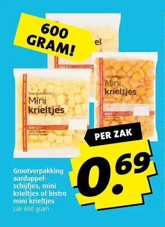 Boni Grootverpakking aardappel- schijfjes, mini krieltjes of bistro mini krieltjes aanbieding