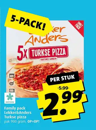 Boni Family pack Lekker&Anders Turkse pizza aanbieding