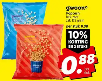 Boni gwoon Popcorn aanbieding