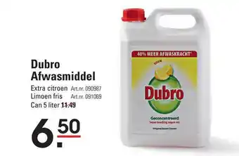 Sligro Dubro Afwasmiddel Extra Citroen Of Limoen Fris aanbieding