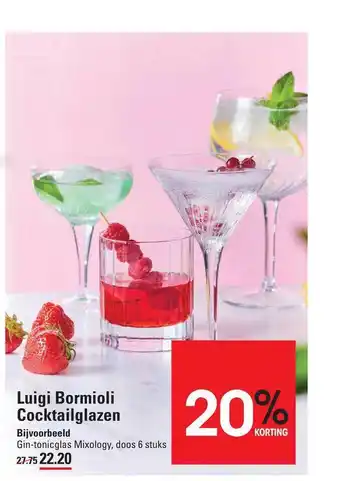 Sligro Luigi Bormioli Cocktailglazen 20% Korting aanbieding