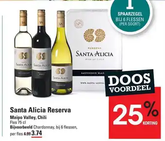 Sligro Santa Alicia Reserva Maipo Valley, Chili 25% Korting aanbieding