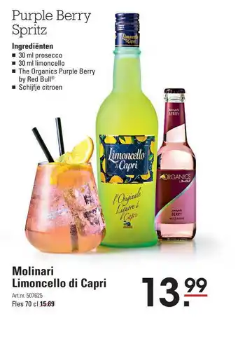 Sligro Molinari Limoncello Di Capri aanbieding