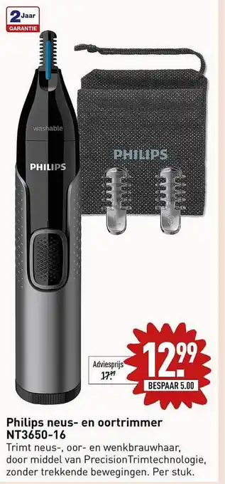 ALDI Philips Neus- En Oortrimmer NT3650-16 aanbieding