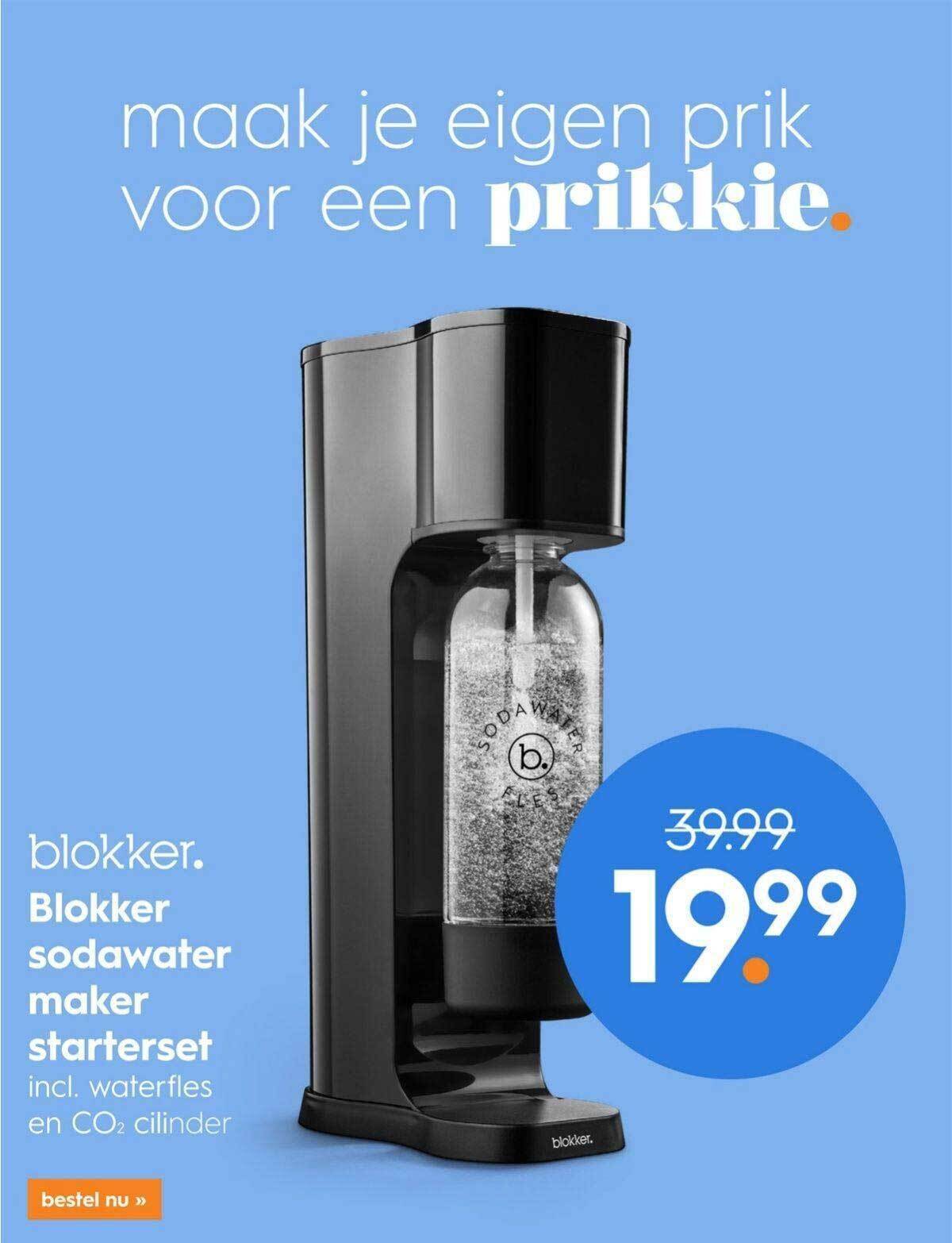 Blokker Sodawater Maker Starterset aanbieding bij Blokker