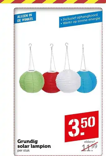 Coop Grundig Solar Lampion aanbieding